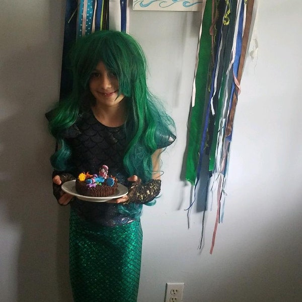 16 Colors! Childs Mermaid Skirt Fish Tail, Stretch Costume Party ...