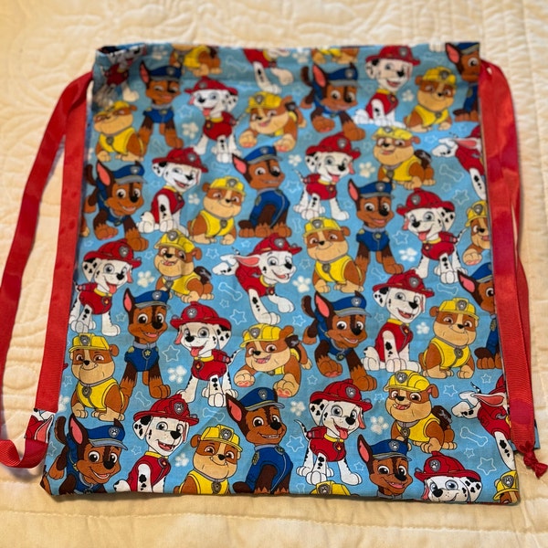 Paw Print Drawstring Backpacks - Set Of 12, 12x15 Inch, Nonwoven Polyester, Multi-Color