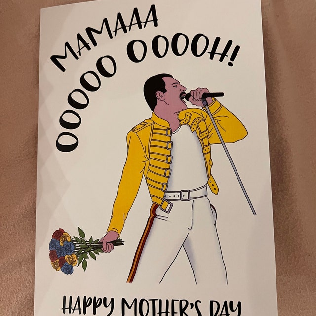 Lustige Freddie Mercury Karte – „Mama Oooooooh!!!“ Für Muttertag, Geburtstag Oder Einfach So, 13x18 Cm Mit Umschlag