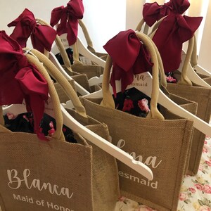 Set of 5-10 Burlap Tote Bags Personalized Bridesmaid Gift Bag - Etsy