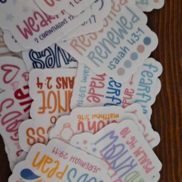 5 - 20 Inspirational Christian Bible Verse Waterproof Die-cut Stickers ...