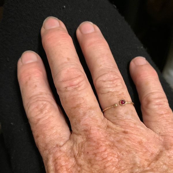 Ruby Ring 14k Gold, Ruby Open Ring, Adjustable Ring, Handmade July ...