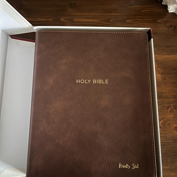 Personalized ESV Large Print Study Bible Thumb Indexed Mahogany