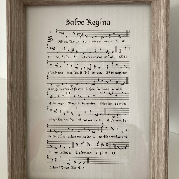 Salve Regina Prayer Print | Marian Antiphon Hymn | Catholic Wall Art - Etsy