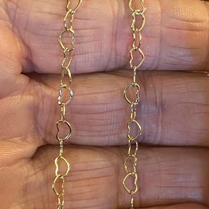 18K Gold Cable Chain, Vine Chain, Heart Chain, Chains for Jewelry