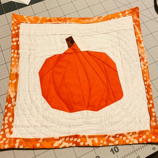 Pumpkin Paper Pieced Autumn Quilt Block Pattern - Etsy