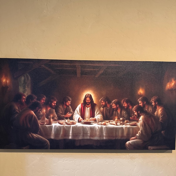 The Last Supper Canvas Print Jesus and His Twelve Disciples Classical ...