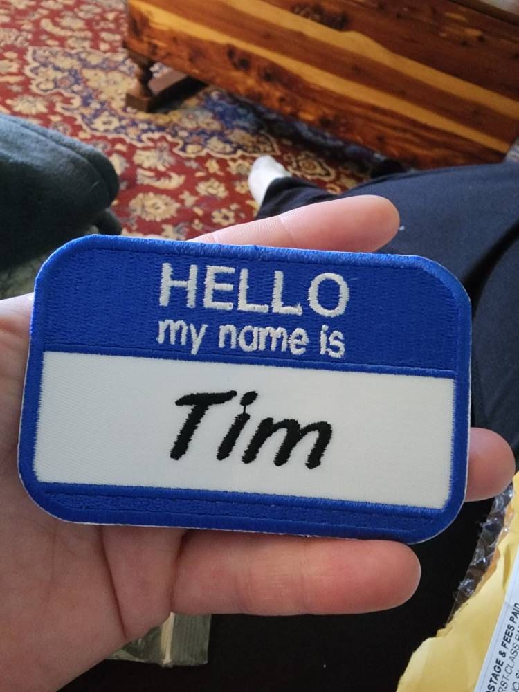 Hello My Name Is Custom Patch Name Patch  Personalized Name Patch Name Tag with Hook and Loop Fastener Available