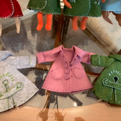 Fox Coat PDF Pattern, Felt Coat Pattern, Miniature Clothing, Doll Coat ...