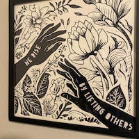 They Tried to Bury Us. Block Style Print, Lino Style Illustration, Art