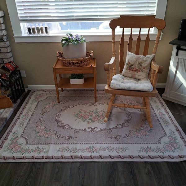 Shabby Chic Rug: Pink Roses French Country Cottage Decor - Etsy