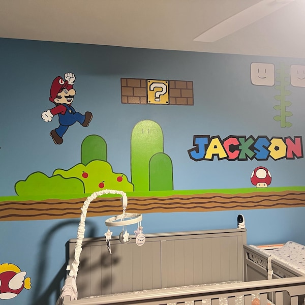 Mario Personalized Name Wall Decal Color Bricks Sticker - Etsy