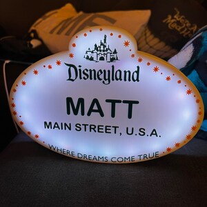 Custom Large 3D Printed Disney Cast Member Name Tag Figment 