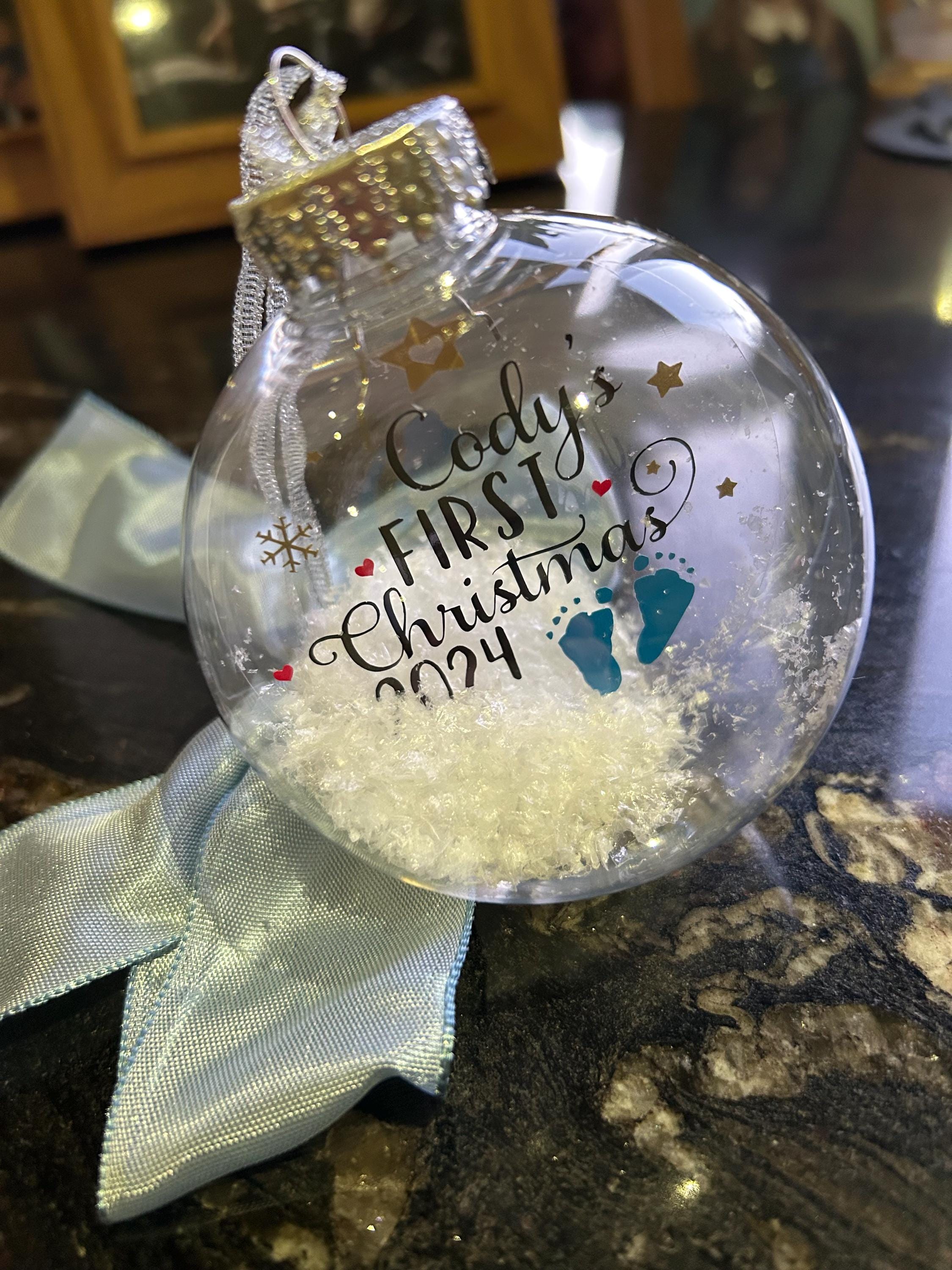 Personalised Baby's First Christmas Bauble 2025, 1st Christmas Ornament