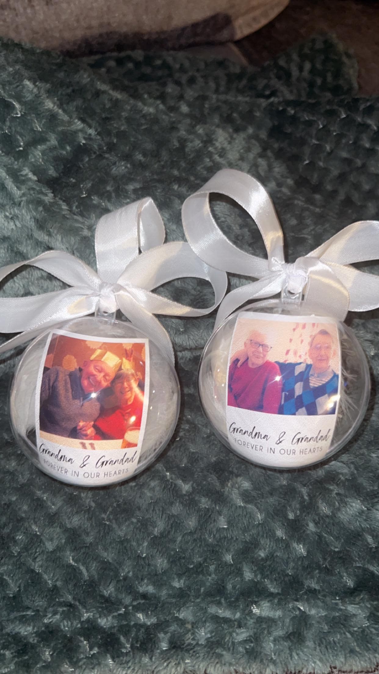Personalised Photo Memorial Memory Christmas Feather Bauble - Special Memory Bauble - Photo Bauble - Decoration Bauble