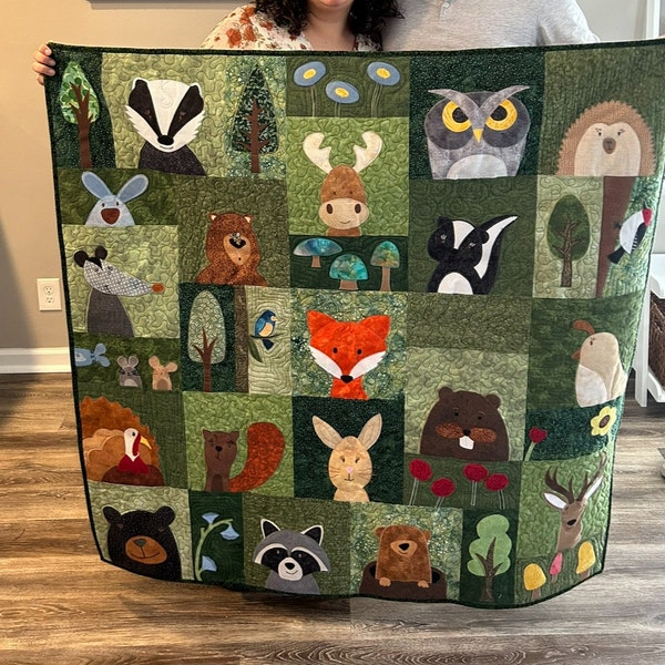 Wild Flowers - Easy Applique Quilt Pattern PDF for Beginners - QAYG and ...