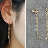 2-piercings Set Threader Earrings, 14k Gold Filled, Threaded Thread ...