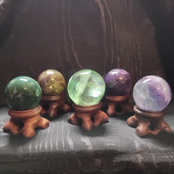 Small Sphere Stand, Choose Size and Quantity, Wooden Sphere Stands for ...