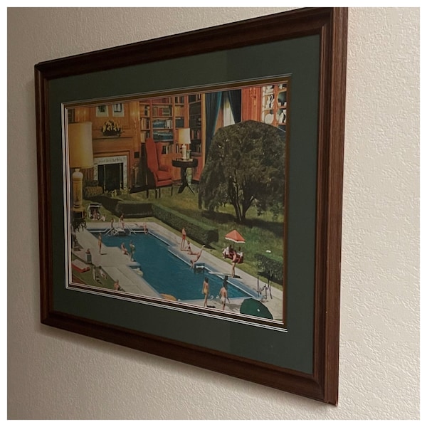 Swimming Pool Poster, Unique Modern Art, Interior Design, Tropical ...