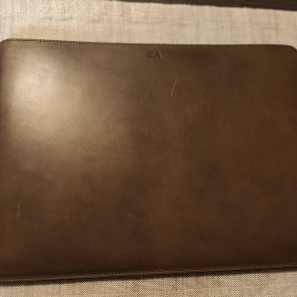 Personalized Leather MacBook Sleeve | Full Grain Laptop Case for ...