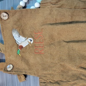 Corduroy Duck Baby Romper Embroidered Mallard Overalls Gift for Baby - Etsy