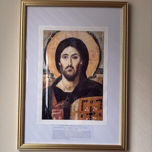 イエス・キリストのイコン、全能者聖カタリナ・シナイ、ジクレー版画の
