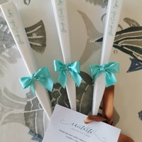 OLILLY - 50 X Ventagli Di Carta Bianca E Bambù Per Matrimoni (Bianco, 50 Ventagli - 2