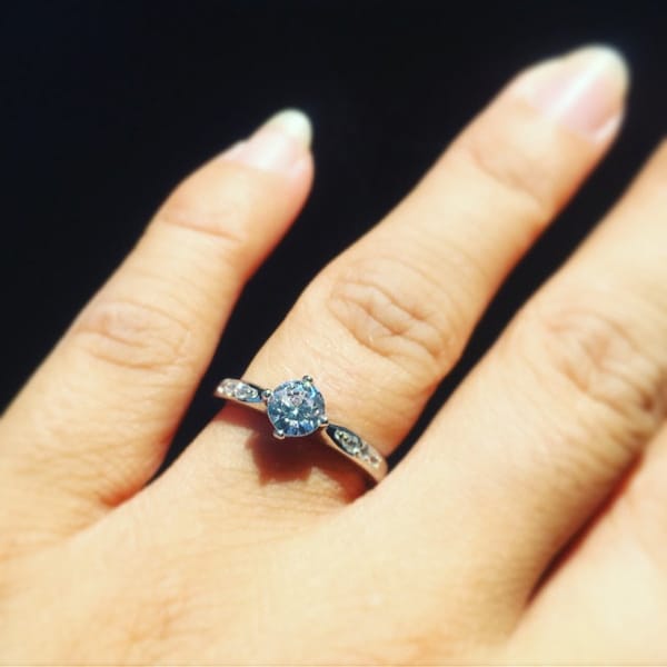 Solitaire Engagement Ring With Man Made Diamond Simulants - Available ...