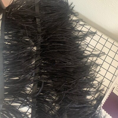 4-6 Ostrich Fringe by the Yard, Ostrich Feather Fringe Trim, Dyed ...
