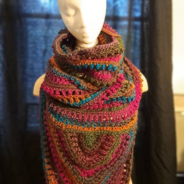 PDF Crochet Pattern - Bohemian Hooded Cowl Scarf - Boho Scarves With ...