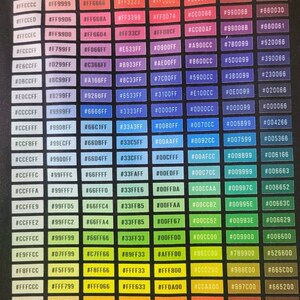 HEXコードカラーチャート - 印刷可能なデザイナー用カラー補正クイック