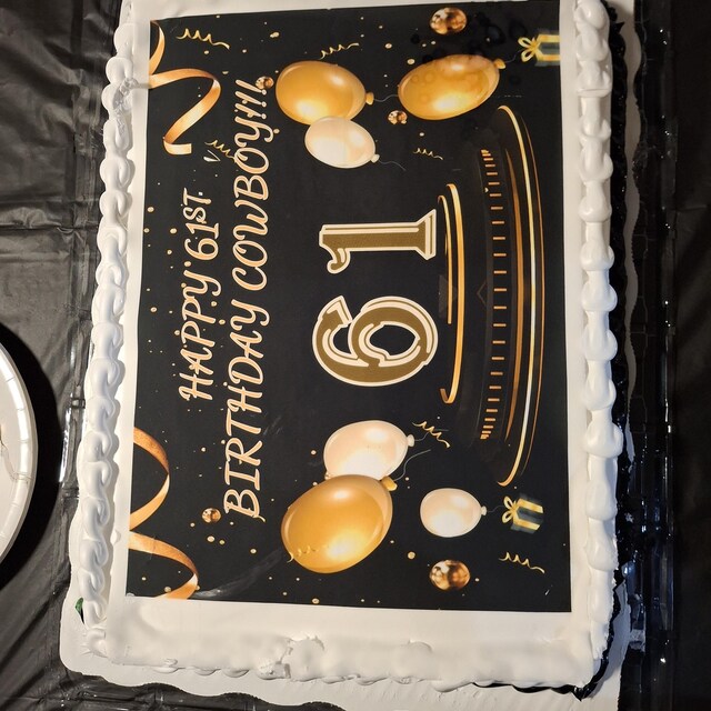 Personalised Edible 60th Birthday Cake Topper - Gold & Black Icing Wafer