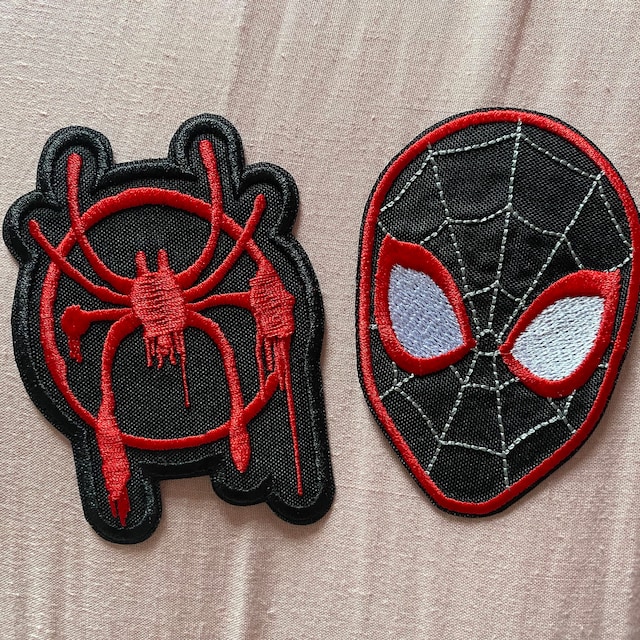 Spider-man Head Mask Iron-on Embroidered Patch, Patches, Pins, Vinyl,  Sticker, Cosplay, Miles Morales, Peter Parker, Classic Ultimate Marvel 