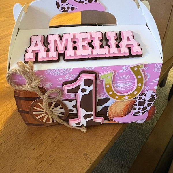 My First Rodeo Gable Party Favor Boxes for Girls - Etsy