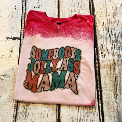 Funny Mom Sweatshirt - "Somebody's Jolly Ass Mama" Graphic Crewneck Pullover, Long Sleeve Cotton Blend Top - View #13