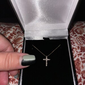 Diamond Cross Necklace / 14k Gold 