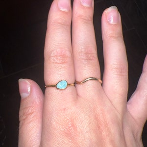 Customer photo from Chloe, Dainty Raw Aquamarine Ring in Silver