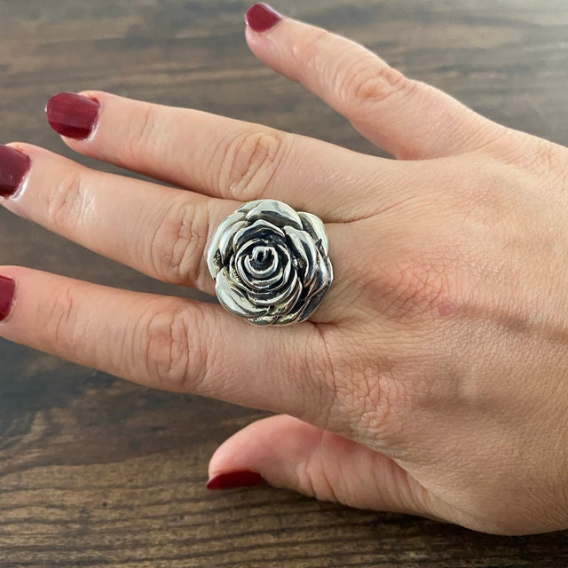 Silver Rose Ring , Silver Ring , Rose Ring , Women Ring