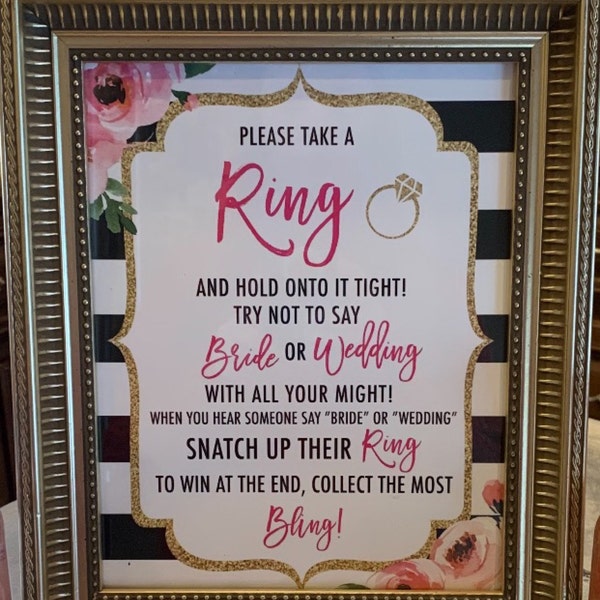 Don't Say Bride or Wedding Game Printable, Kate Bridal Shower Games ...