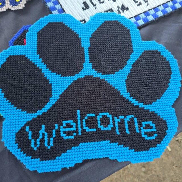 Pawprint Welcome Sign-dog Cat-plastic Canvas Pattern-pdf Download