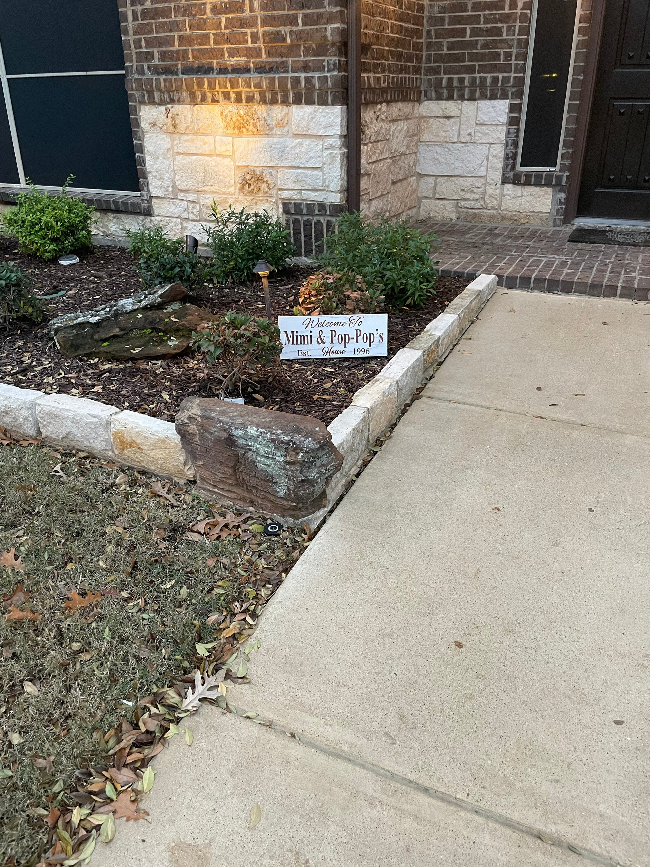 Custom Carved Hardwood Family Sign: Mimi & Papa, GiGi and Pops