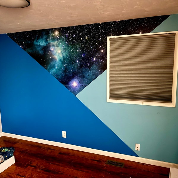 Blue Starry Sky Wall Mural Wallpaper Peel and Stick Space Stars ...