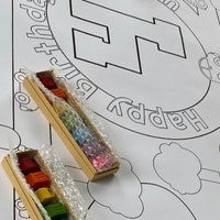 Candy and Sweets Theme Birthday Decor Coloring Page Table - Etsy