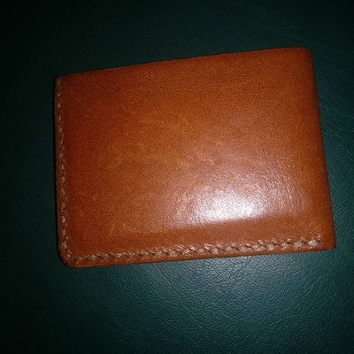 A Slim Kangaroo Leather Wallet With Under Pockets in Cognac. Mens Gift ...