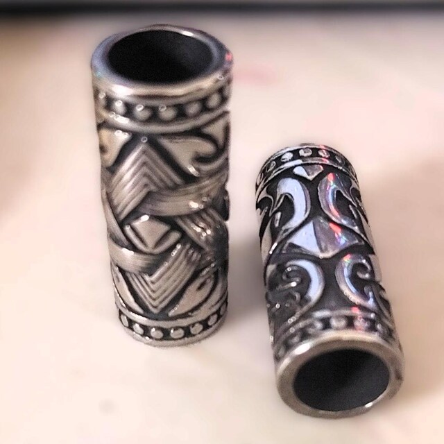 Tube Perle Triple Nœud Pour Dreadlocks - Argent Sterling 925, Marque 81stgeneration, Neuf