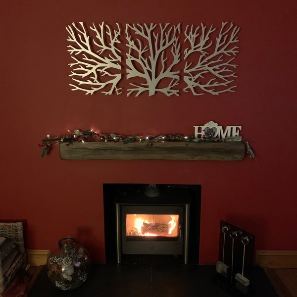 Metal Wall Art Tree of Life Decor 3D Sculpture 3 Piece Tree Brunch ...