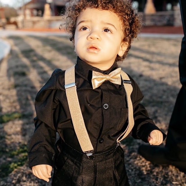 metallic gold bowtie