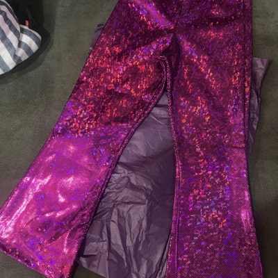 Rock Star Holographic Flare Disco Pants Halloween Sparkle - Etsy