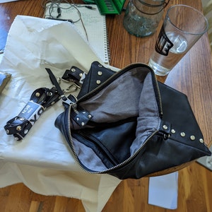 Black Leather Bag With Zipper, Studded Leather Bag, Black Shoulder Bag, Rocker Style Women, Slouch Leather Bag, Leather Crossbody Bag Chains - Etsy Black Leather Bag With Zipper, Studded Leather Bag, Black Shoulder Bag, Rocker Style Women, Slouch Leather Bag, Leather Crossbody Bag Chains - Etsy