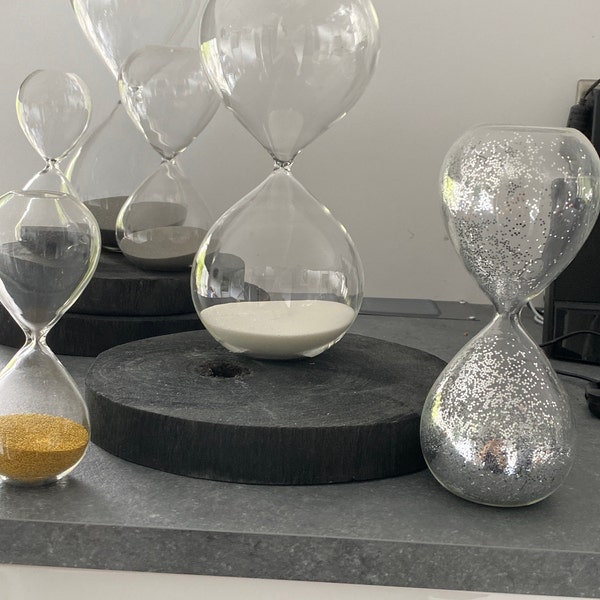 Hourglass Sand Timer Glass Ornament, 15 or 30 Minutes, Japandi Scandi ...